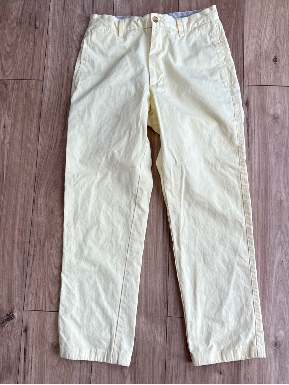 Louis Raphael Slim Fit Light Yellow Cotton Twill Khakis Pants Sz 30x30 Preppy